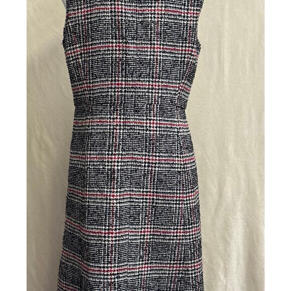 Christmas Holiday party dress Talbots Houndstooth Wool Blend Sleeveless 10p Dres - Picture 11 of 16